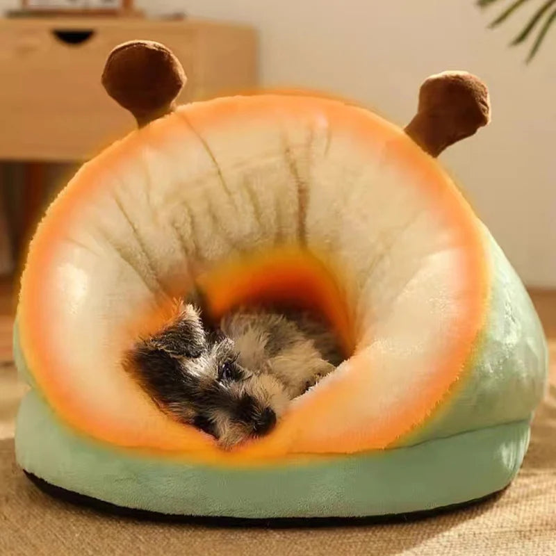 Cozy Pet Cave Bed: Ultra-Soft & Warm for Happy Snuggles!