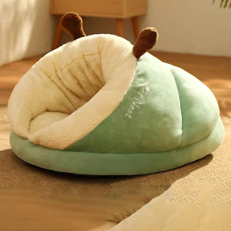 Cozy Pet Cave Bed: Ultra-Soft & Warm for Happy Snuggles!