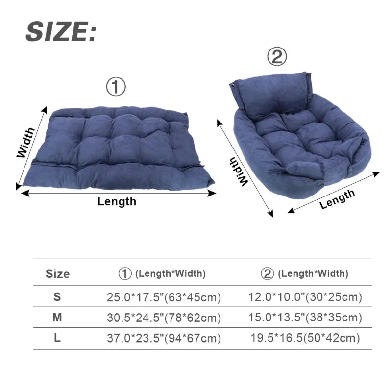 3-in-1 Pet Bed: Sofa, Mat & Kennel!
