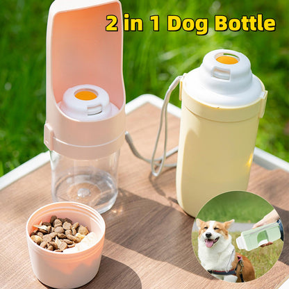 2-in-1 Travel Dog Water Bottle & Feeder - Portable Hydration Solution for Outdoor Adventures