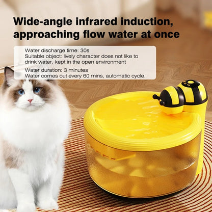 Stylish Wireless Water Dispenser for Cats - Intelligent Induction & 4-Layer Filtration