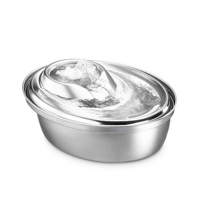 Stylish Stainless Steel Pet Water Fountain with Flow Circulation and Filtration