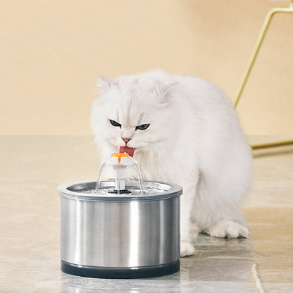 Stylish Stainless Steel Cat Water Fountain - Encourages Hydration