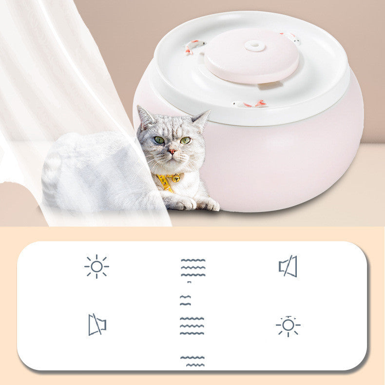 Elegant Ceramic Cat Automatic Drinking Fountain for Healthy Hydration