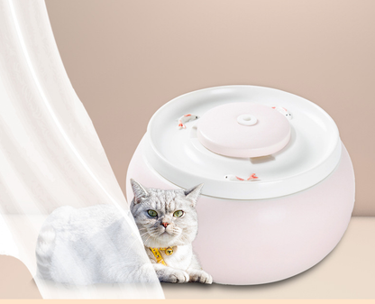 Elegant Ceramic Cat Automatic Drinking Fountain for Healthy Hydration