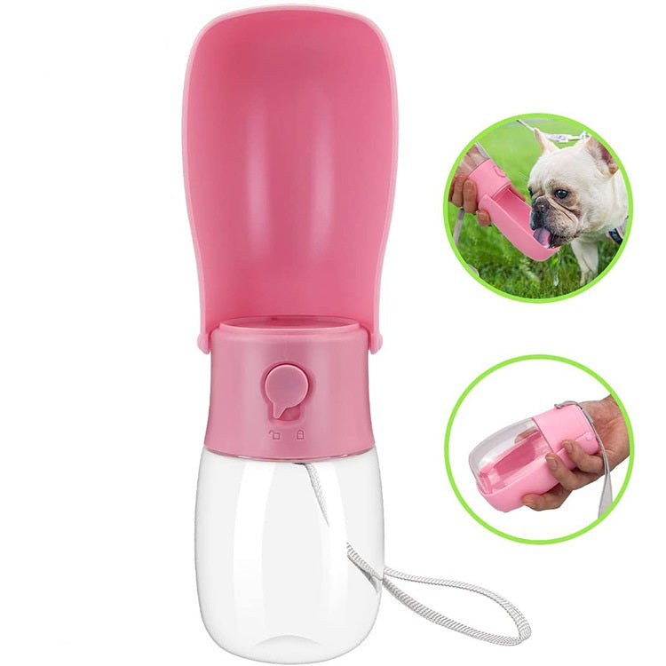 Portable Pet Folding Water Cup - 280ML Travel Water Bottle with Built-in Bowl