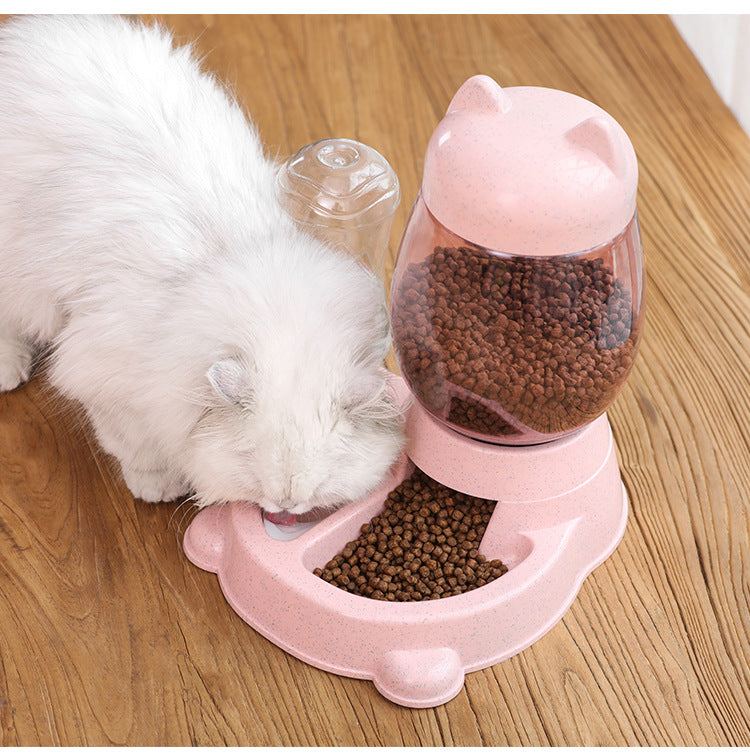 Automatic Cat Feeder & Water Dispenser - Stylish Cat-Shaped Design, 2.2L