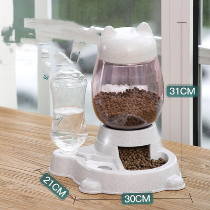 Automatic Cat Feeder & Water Dispenser - Stylish Cat-Shaped Design, 2.2L