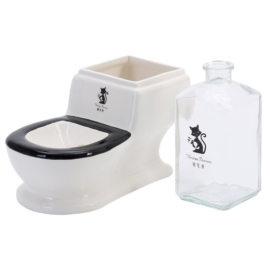 Charming Ceramic Cat Water Fountain - 1000ml, Eco-Friendly