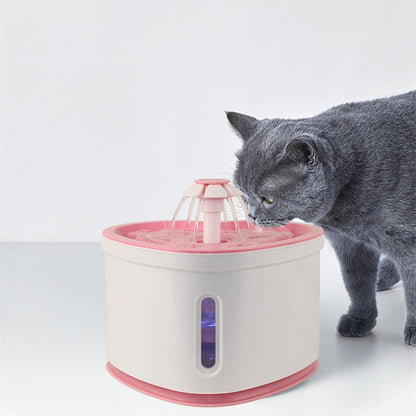 Automatic Heart-Shaped Pet Water Fountain with LED Light - 2L Capacity, Silent Operation & Adjustable Flow