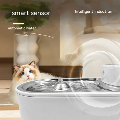 Smart Wireless Cat Water Fountain - Stainless Steel, Self-Cleaning, Advanced Filtration