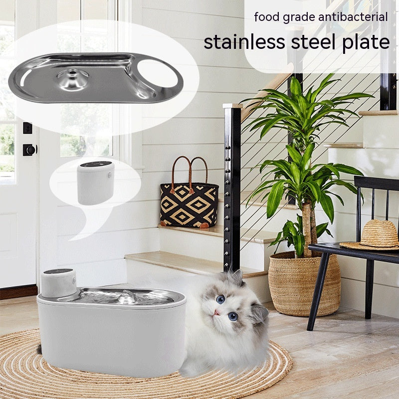 Smart Wireless Cat Water Fountain - Stainless Steel, Self-Cleaning, Advanced Filtration