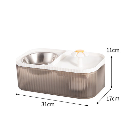 Stylish Automatic Cat Water Fountain with Flower Dispenser - Large Capacity