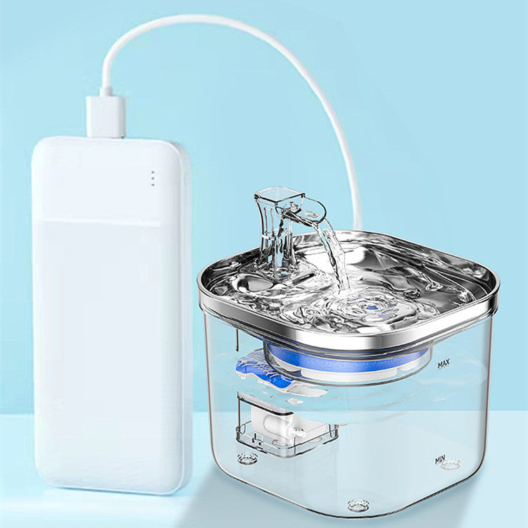 Cat Water Fountain - 2L Stainless Steel, Ultra-Quiet & Easy Clean, Promotes Hydration