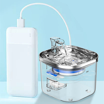 Cat Water Fountain - 2L Stainless Steel, Ultra-Quiet & Easy Clean, Promotes Hydration