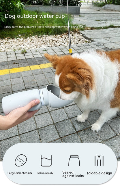 Stylish Portable Large-Capacity Silicone Water Bottle for Dogs - Foldable Outdoor Hydration Solution