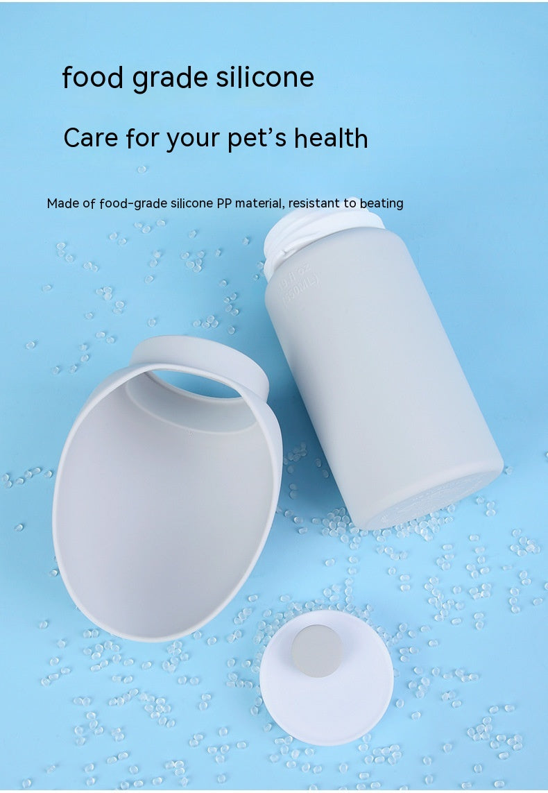 Stylish Portable Large-Capacity Silicone Water Bottle for Dogs - Foldable Outdoor Hydration Solution