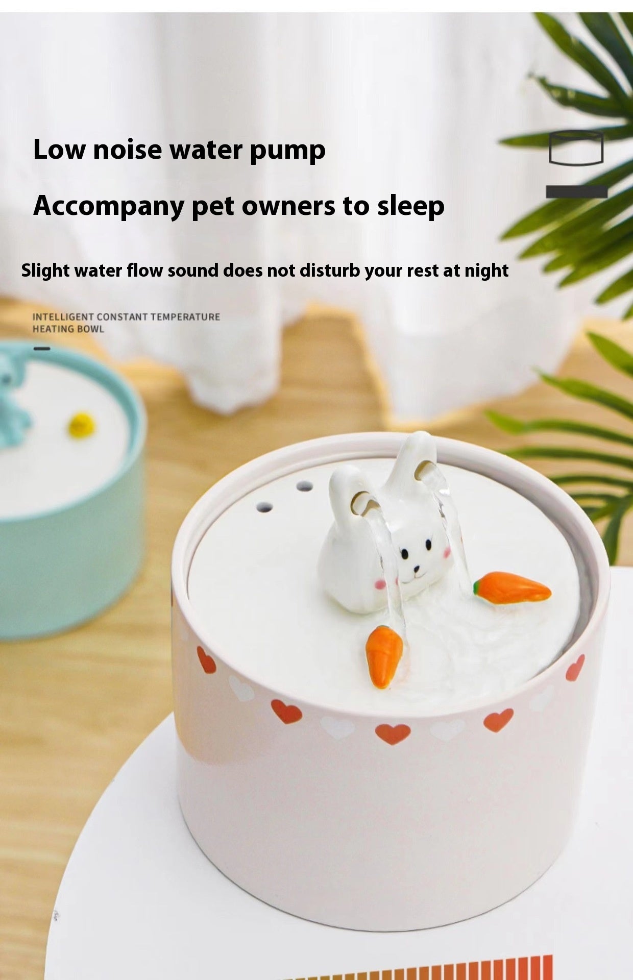 Cute Elephant Automatic Water Dispenser for Pets - Intelligent Heating Bowl with Low-Noise Pump