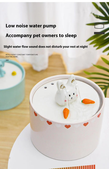 Cute Elephant Automatic Water Dispenser for Pets - Intelligent Heating Bowl with Low-Noise Pump