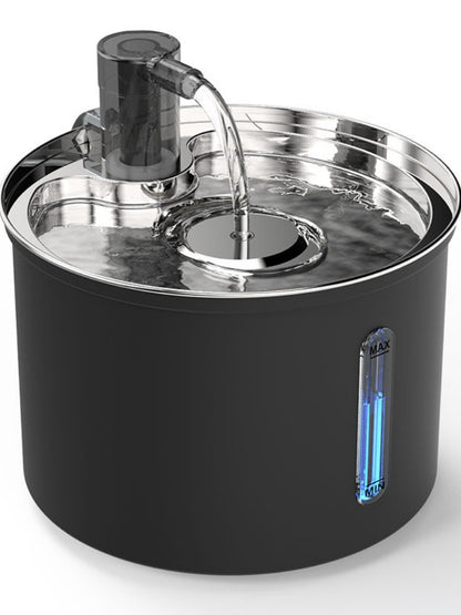 Stylish 3L Stainless Steel Cat Water Fountain - Quiet, Fresh & Filtered Hydration