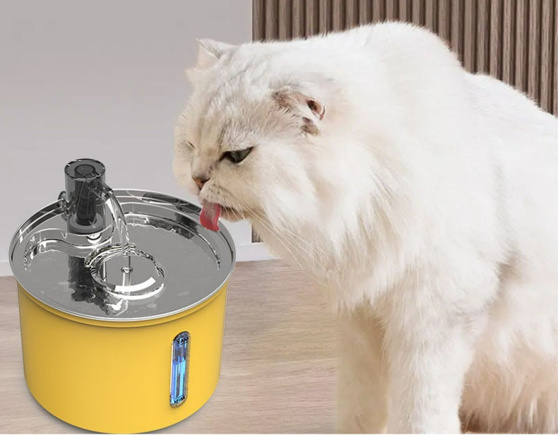 Stylish 3L Stainless Steel Cat Water Fountain - Quiet, Fresh & Filtered Hydration
