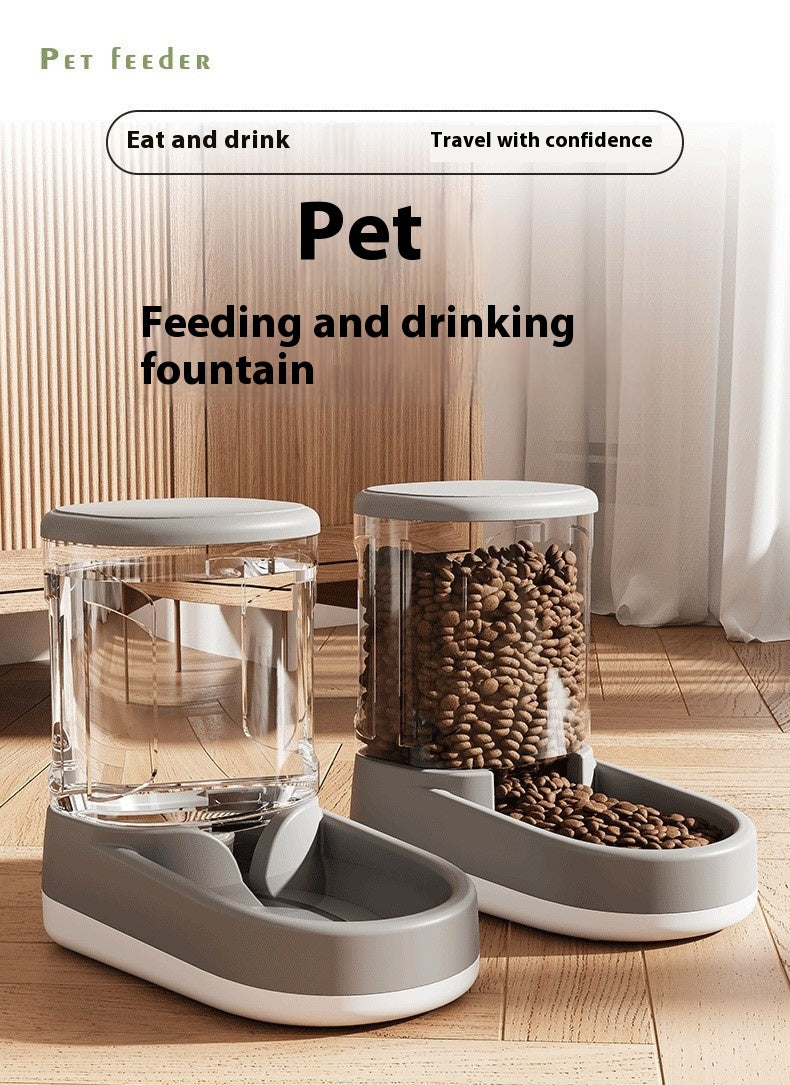 Stylish Automatic Cat Feeder and Water Fountain - Hassle-Free Feeding