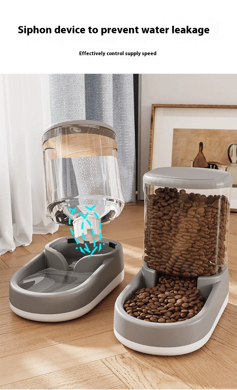 Stylish Automatic Cat Feeder and Water Fountain - Hassle-Free Feeding