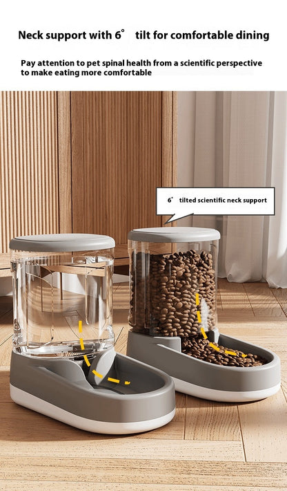 Stylish Automatic Cat Feeder and Water Fountain - Hassle-Free Feeding