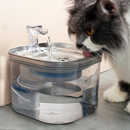 Cat Water Fountain - 2L Stainless Steel, Ultra-Quiet & Easy Clean, Promotes Hydration