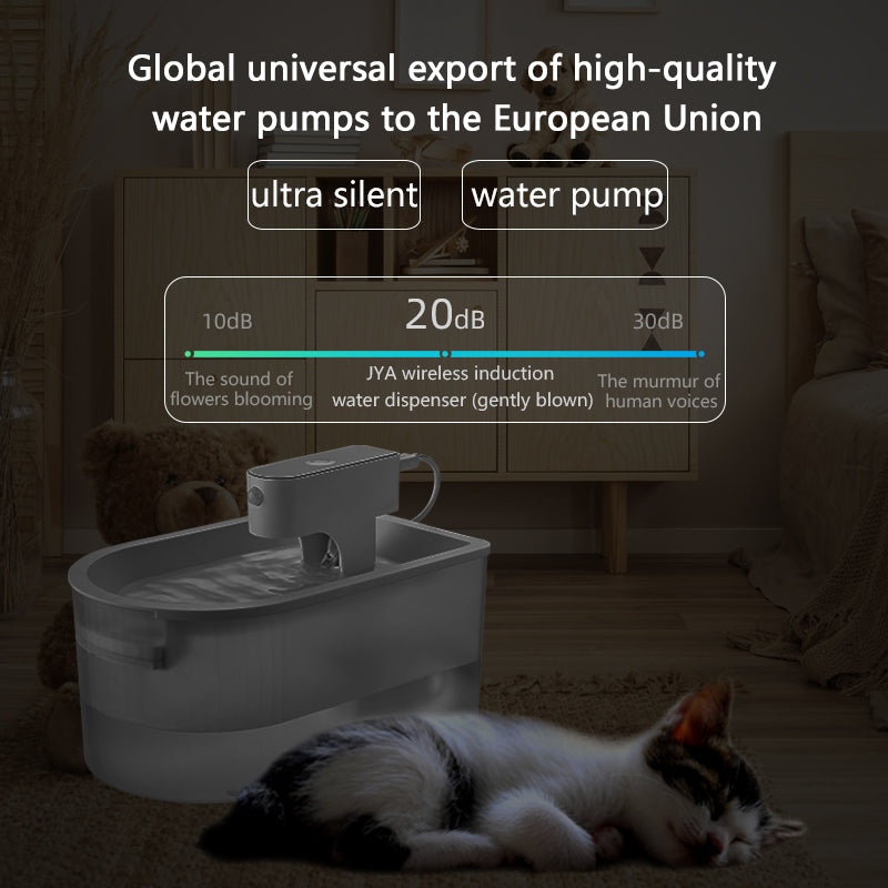 Interactive Pearl White Pet Water Fountain with Automatic Hydration Modes