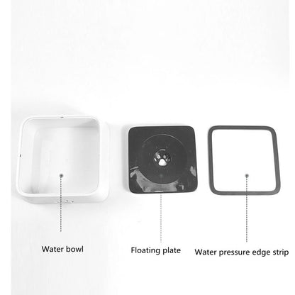 2L Cat Water Fountain with Floating Bowl - Anti-Overflow Slow Drip for Clean Hydration