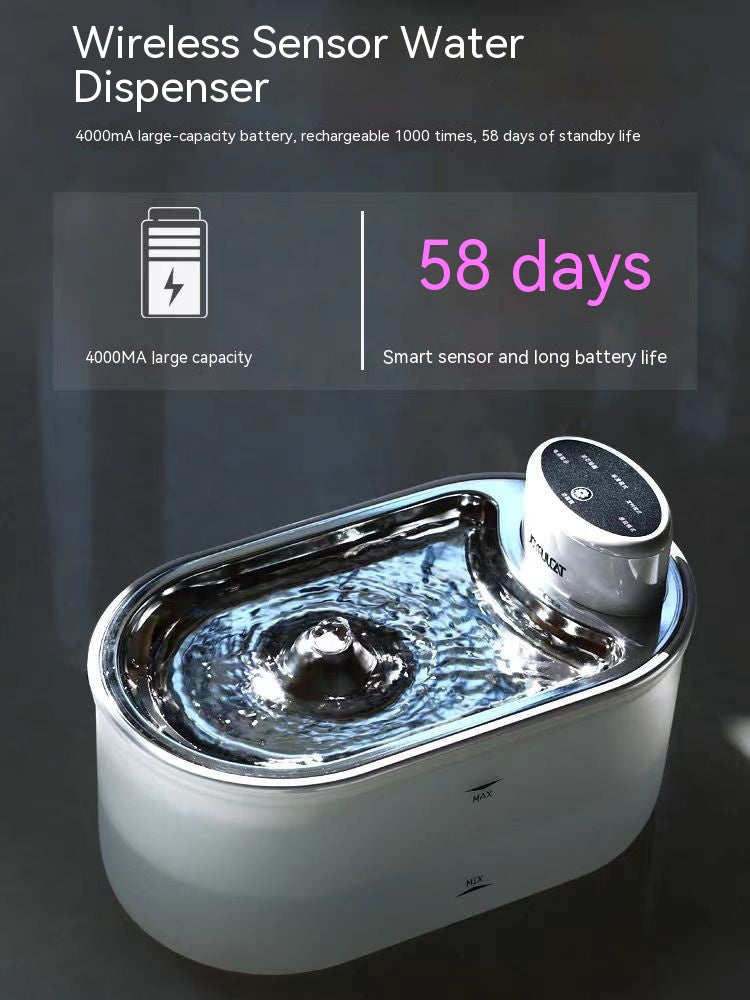 Smart Wireless Cat Water Fountain - Stainless Steel, Self-Cleaning, Advanced Filtration