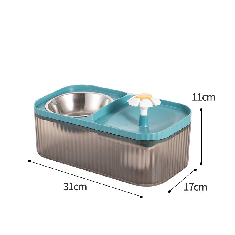 Stylish Automatic Cat Water Fountain with Flower Dispenser - Large Capacity