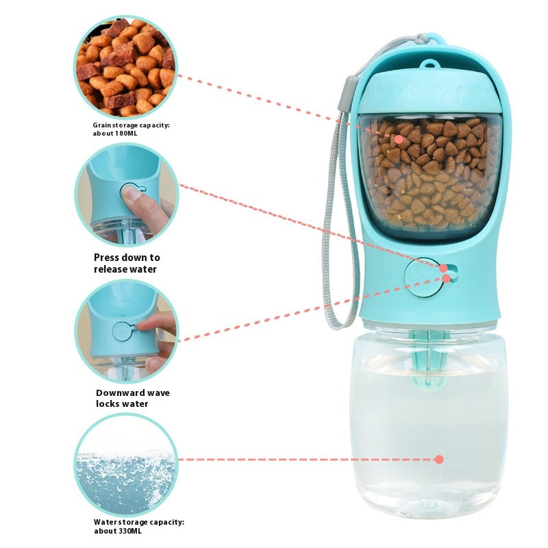 Two-in-One Portable Dog Drinking Cup with Food Compartment - Stay Hydrated On-the-Go!