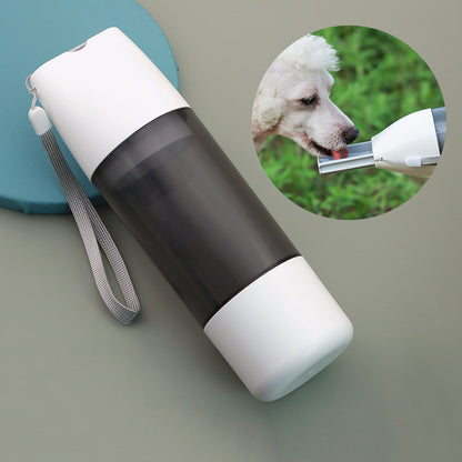 Portable 350ml Dog Water Bottle with Food Compartment - Leak-Proof Hydration for Outdoor Adventures