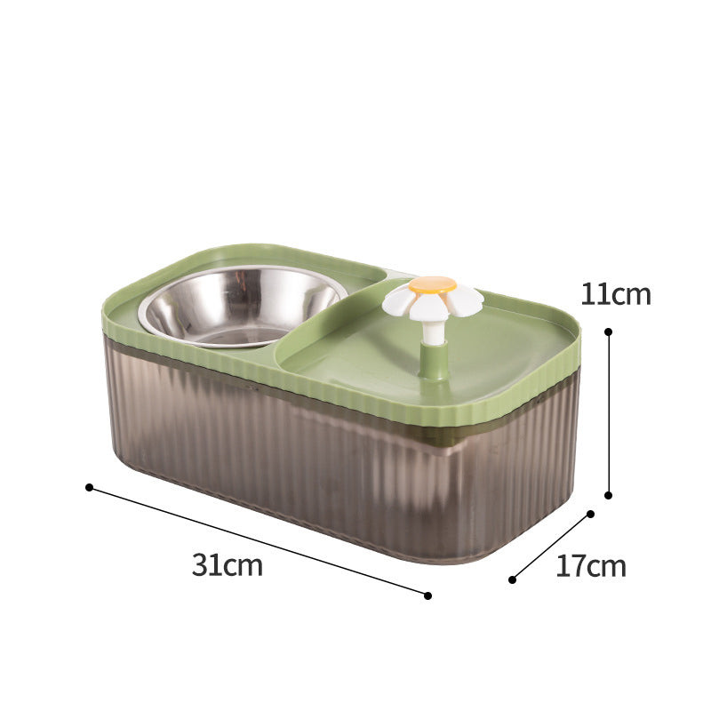 Stylish Automatic Cat Water Fountain with Flower Dispenser - Large Capacity