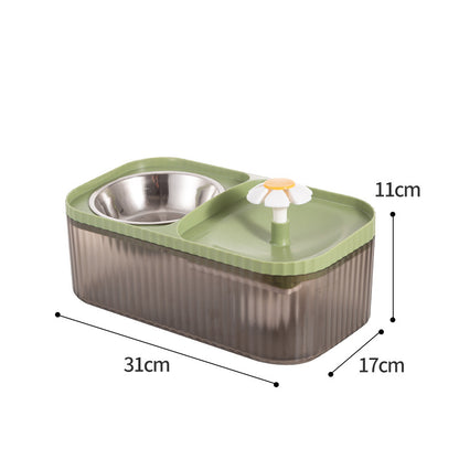 Stylish Automatic Cat Water Fountain with Flower Dispenser - Large Capacity