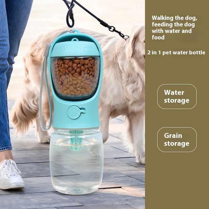 Two-in-One Portable Dog Drinking Cup with Food Compartment - Stay Hydrated On-the-Go!