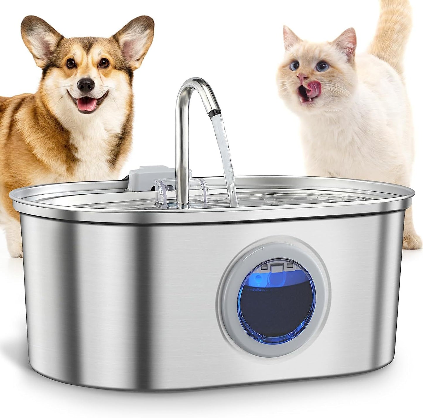 3.2L Stainless Steel Pet Water Dispenser - Stylish, Durable, and Easy to Maintain