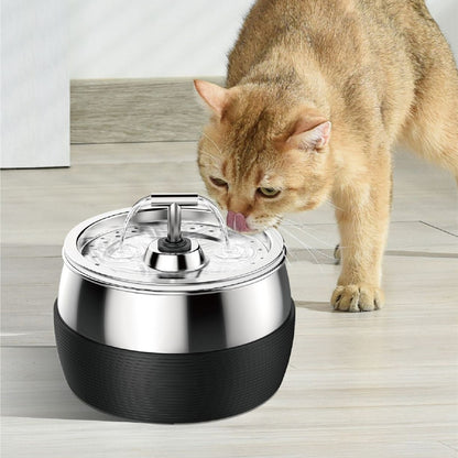 Elegant 3L Stainless Steel Cat Water Fountain - Modern Hydration Solution