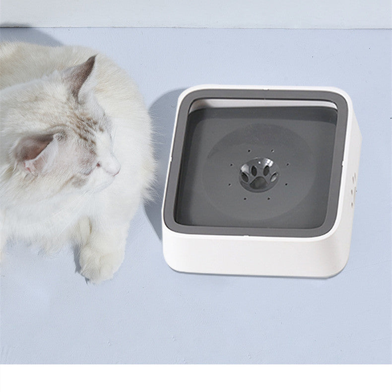 2L Cat Water Fountain with Floating Bowl - Anti-Overflow Slow Drip for Clean Hydration