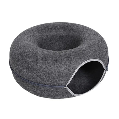 Cozy Donut Cat Bed: Your Cat's New Favorite Spot!