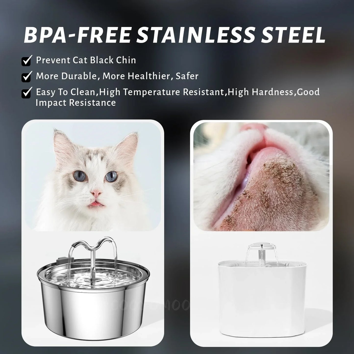 Cat Stainless Steel Pet Fountain: Hydration Happiness