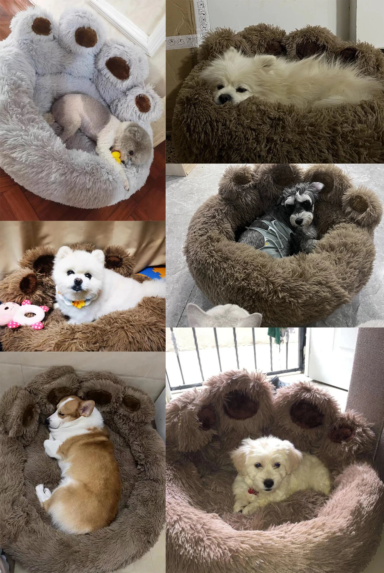 Ultra-Soft Paw Print Dog Bed: Your Pet's Cozy Haven!