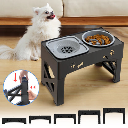 Adjustable Elevated Pet Feeder: 3-in-1 Design for Happy Eating