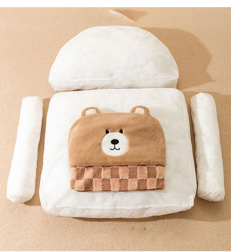 Adorable Bear Pet Sofa Bed: Cozy & Warm for Your Furry Friend!