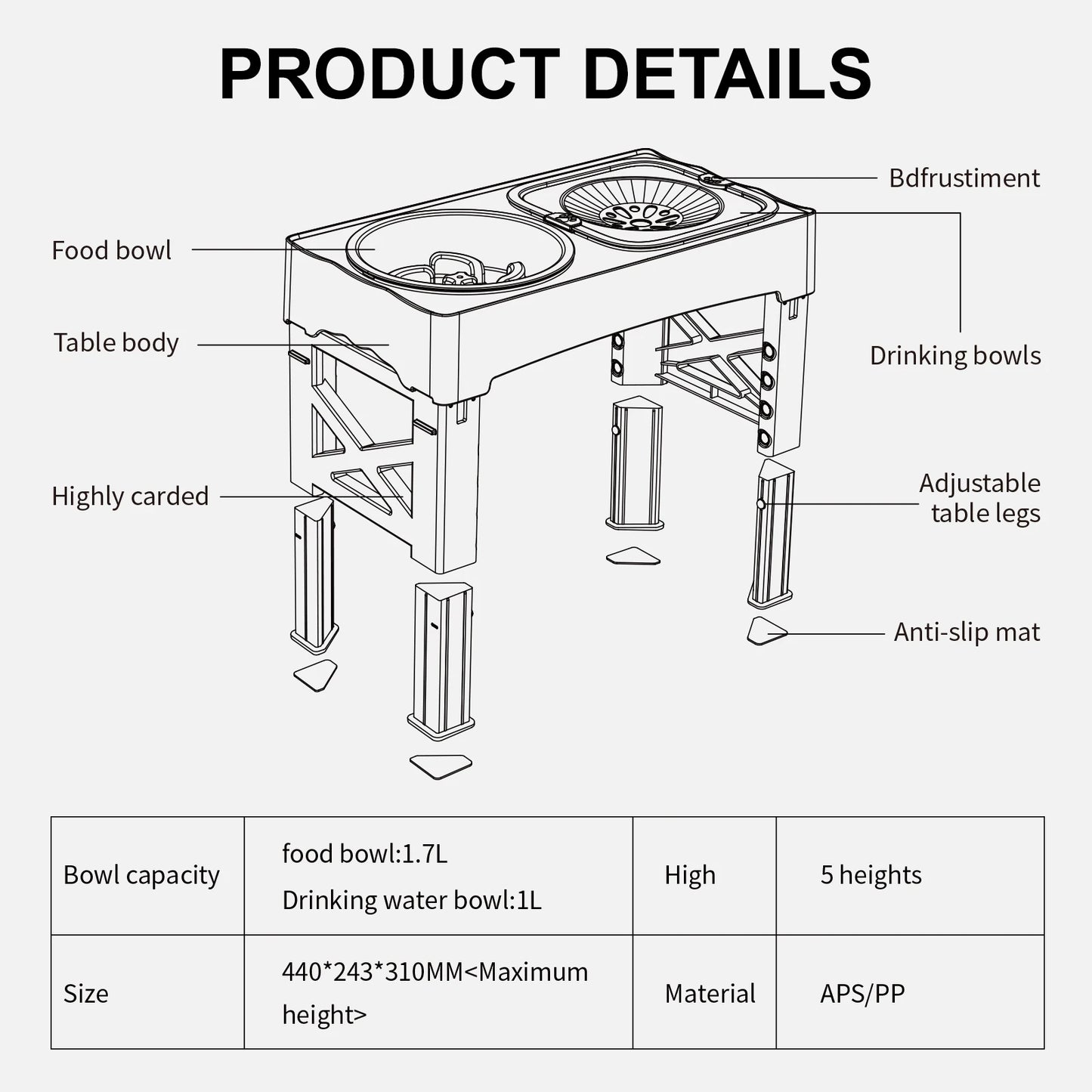 Adjustable Elevated Pet Feeder: 3-in-1 Design for Happy Eating