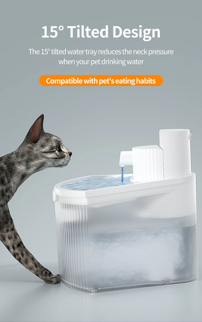 ROJECO 2.2L Wireless Pet Water Fountain: Happy Hydration for your Furry Friend