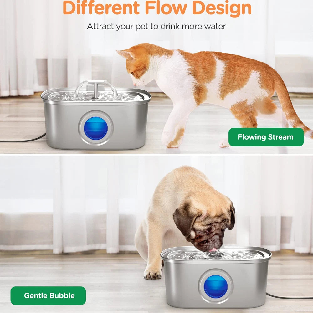 3.2L Stainless Steel Pet Water Fountain
