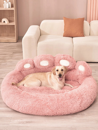 Ultra-Soft Paw Print Dog Bed: Your Pet's Cozy Haven!